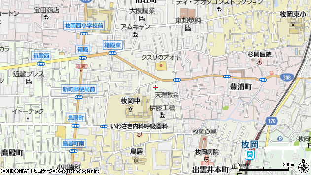 〒579-8038 大阪府東大阪市箱殿町の地図