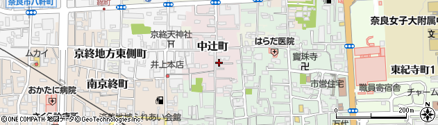 奈良県奈良市中辻南方町周辺の地図