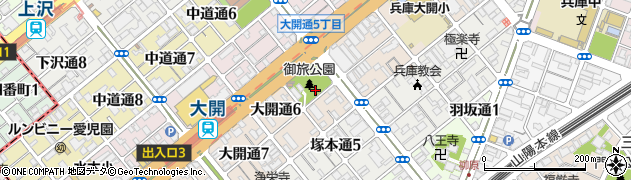 兵庫県神戸市兵庫区大開通周辺の地図