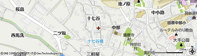 愛知県田原市田原町十七谷90周辺の地図