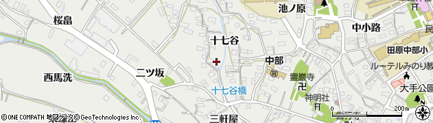 愛知県田原市田原町十七谷78周辺の地図