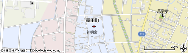 静岡県浜松市中央区長田町周辺の地図