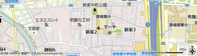 大阪府東大阪市新家周辺の地図