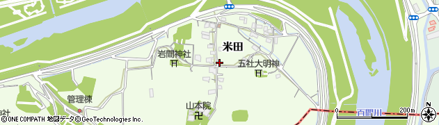 岡山県岡山市中区米田周辺の地図
