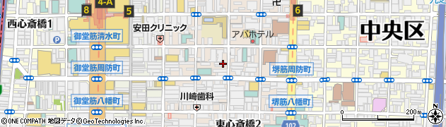 大阪府大阪市中央区東心斎橋1丁目15-6周辺の地図