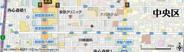 大阪府大阪市中央区東心斎橋1丁目15周辺の地図