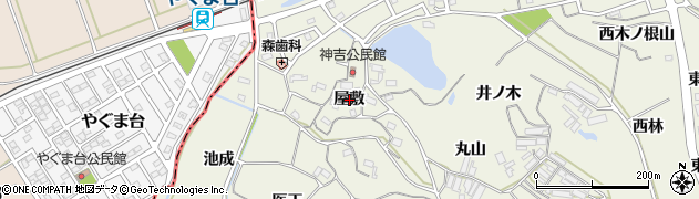 愛知県豊橋市杉山町（屋敷）周辺の地図