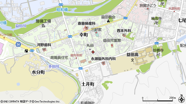 〒698-0021 島根県益田市幸町の地図