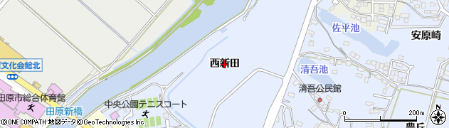 愛知県田原市豊島町（西新田）周辺の地図