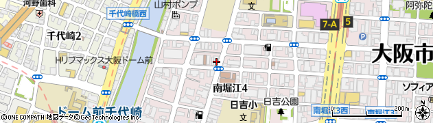 大阪府大阪市西区南堀江4丁目周辺の地図