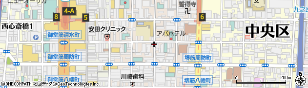 大阪府大阪市中央区東心斎橋周辺の地図