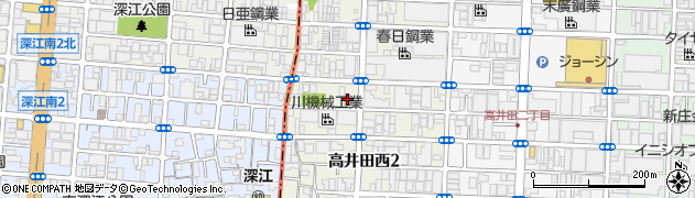 ファミリーマート高井田西三丁目店周辺の地図