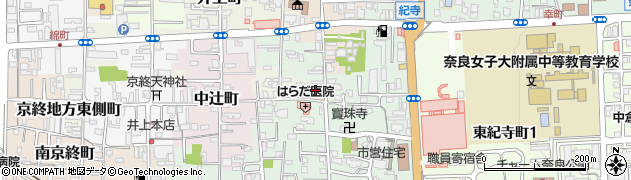 奈良県奈良市西紀寺本町周辺の地図