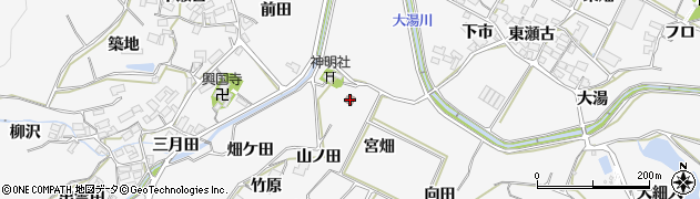 愛知県田原市仁崎町山ノ田17周辺の地図
