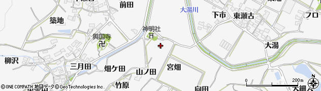 愛知県田原市仁崎町山ノ田周辺の地図