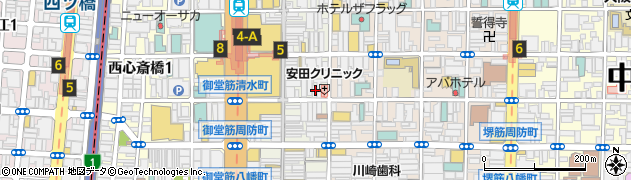 エストビューティー心斎橋店周辺の地図