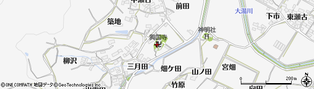 愛知県田原市仁崎町（仲坪）周辺の地図