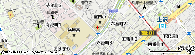 神戸市立室内小学校周辺の地図