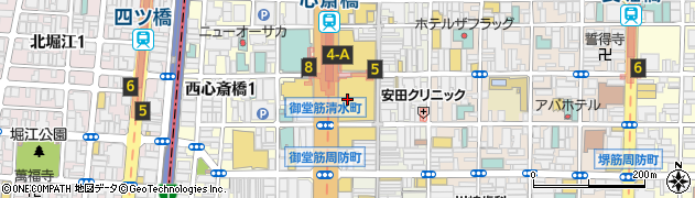 キャプラスネイル　大丸心斎橋店周辺の地図