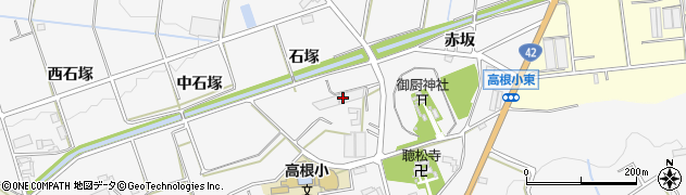 愛知県豊橋市西七根町（石塚）周辺の地図