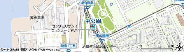 中公園駅周辺の地図