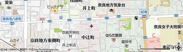 奈良県奈良市中辻北方町周辺の地図