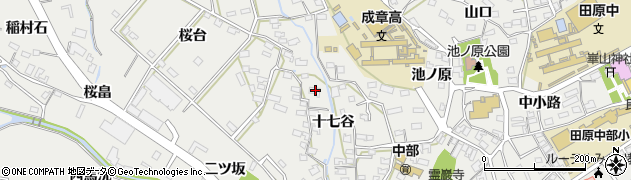 愛知県田原市田原町十七谷45周辺の地図