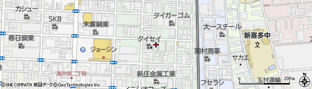 大阪府東大阪市高井田中周辺の地図