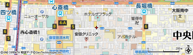 大阪府大阪市中央区東心斎橋1丁目周辺の地図