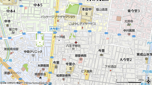 〒537-0012 大阪府大阪市東成区大今里の地図