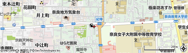 奈良県奈良市紀寺東口町周辺の地図