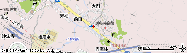 兵庫県神戸市須磨区妙法寺（堂ノ下）周辺の地図