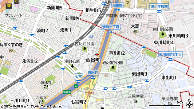 〒652-0822 兵庫県神戸市兵庫区西出町の地図