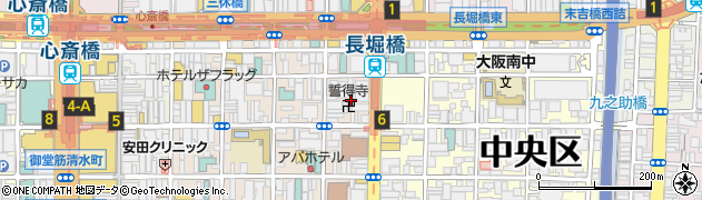 大阪府大阪市中央区東心斎橋1丁目3周辺の地図