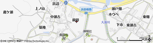 愛知県田原市仁崎町前田周辺の地図