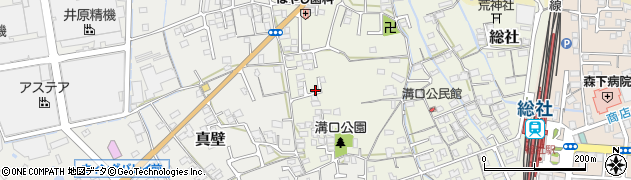 岡山県総社市溝口周辺の地図