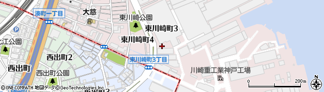 兵庫県神戸市中央区東川崎町周辺の地図