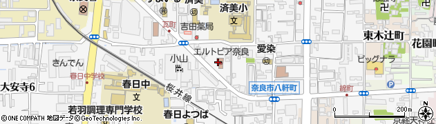 奈良県奈良市八軒町周辺の地図