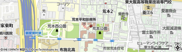 東大阪市立荒本子育て支援センター周辺の地図