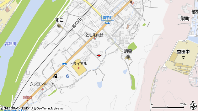 〒698-0036 島根県益田市須子町の地図