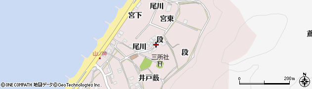 愛知県田原市野田町段周辺の地図