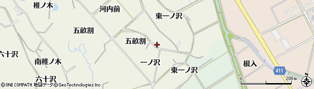 愛知県豊橋市杉山町（東一ノ沢）周辺の地図