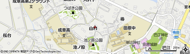 愛知県田原市田原町（山口）周辺の地図