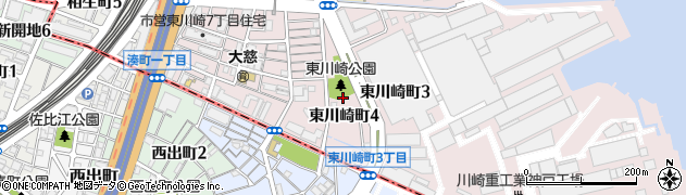 東川崎公園周辺の地図