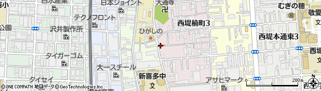東大阪西堤郵便局 ＡＴＭ周辺の地図