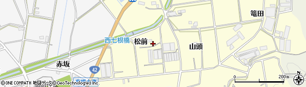 愛知県豊橋市東七根町（松前）周辺の地図