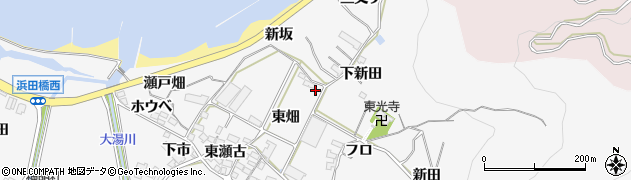 愛知県田原市仁崎町東畑周辺の地図