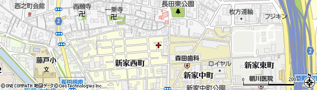 大阪府東大阪市新家西町17周辺の地図