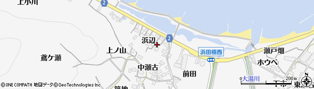 愛知県田原市仁崎町浜辺周辺の地図