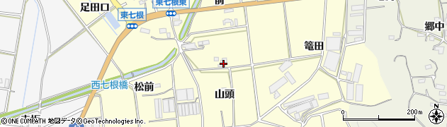愛知県豊橋市東七根町山頭周辺の地図